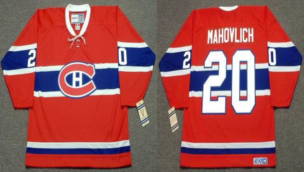 2019 Men Montreal Canadiens 20 Mahovlich Red CCM NHL jerseys